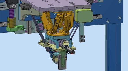 In MRBS Justageanlage findet eine geometrische Vermessung von Primäroptiken aus Silikon mit Kameras und konfokalen Sensoren statt.